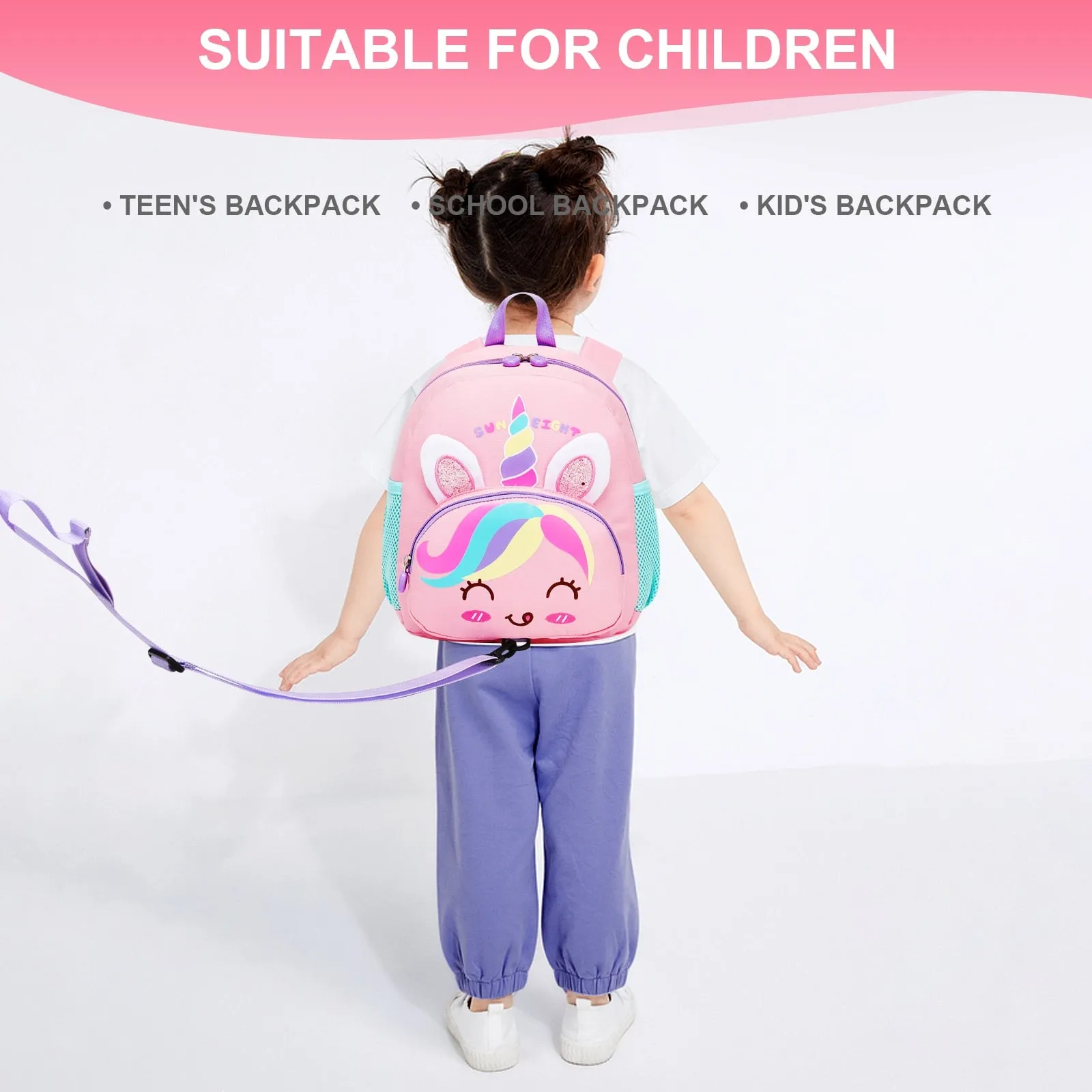 3D Cartoon Deisgn Kids School Backpacks with Traction Line