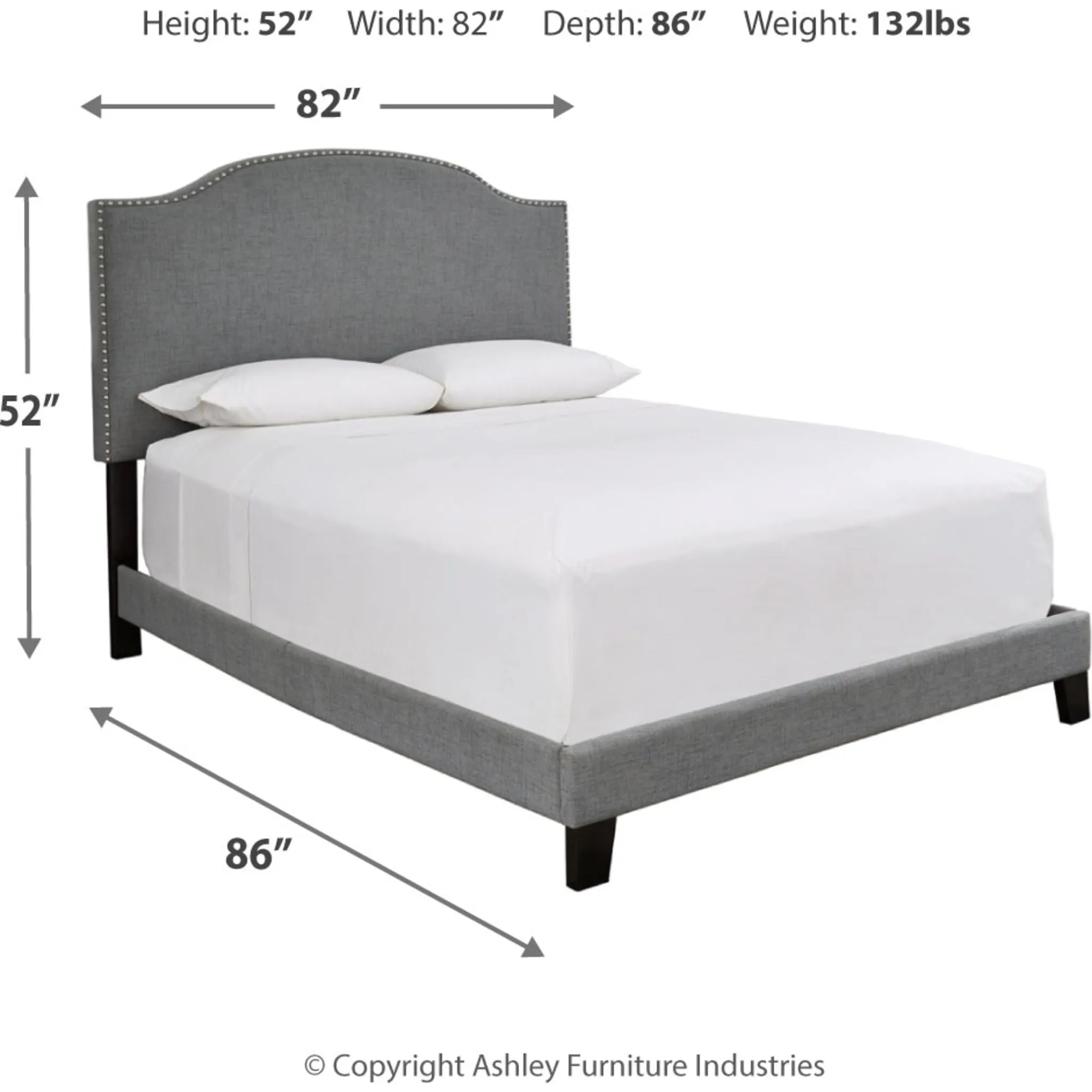 Adelloni King Upholstered Bed - Gray