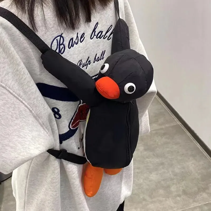 Adorable 38cm Black Penguin Plush Backpack - Soft, Cute & Fun for All!