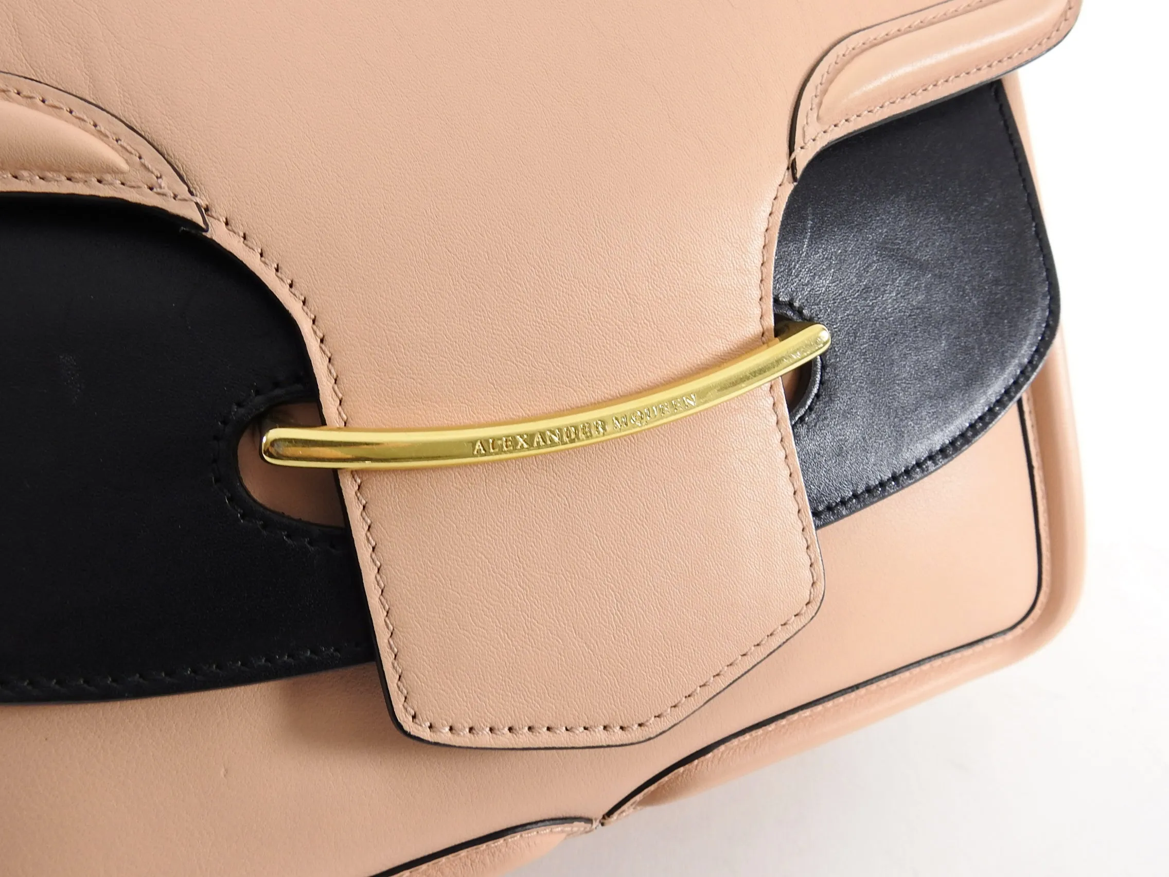 Alexander McQueen Nude and Black Heroine Shoulder Bag