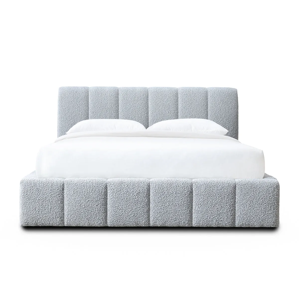 Allocco Queen Bed (Mixed Grey Boucle)
