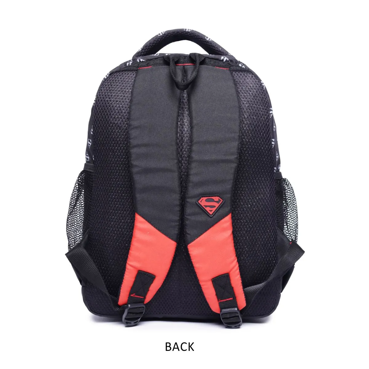 ASTRID Red/Black Color Superman Print  BackPack