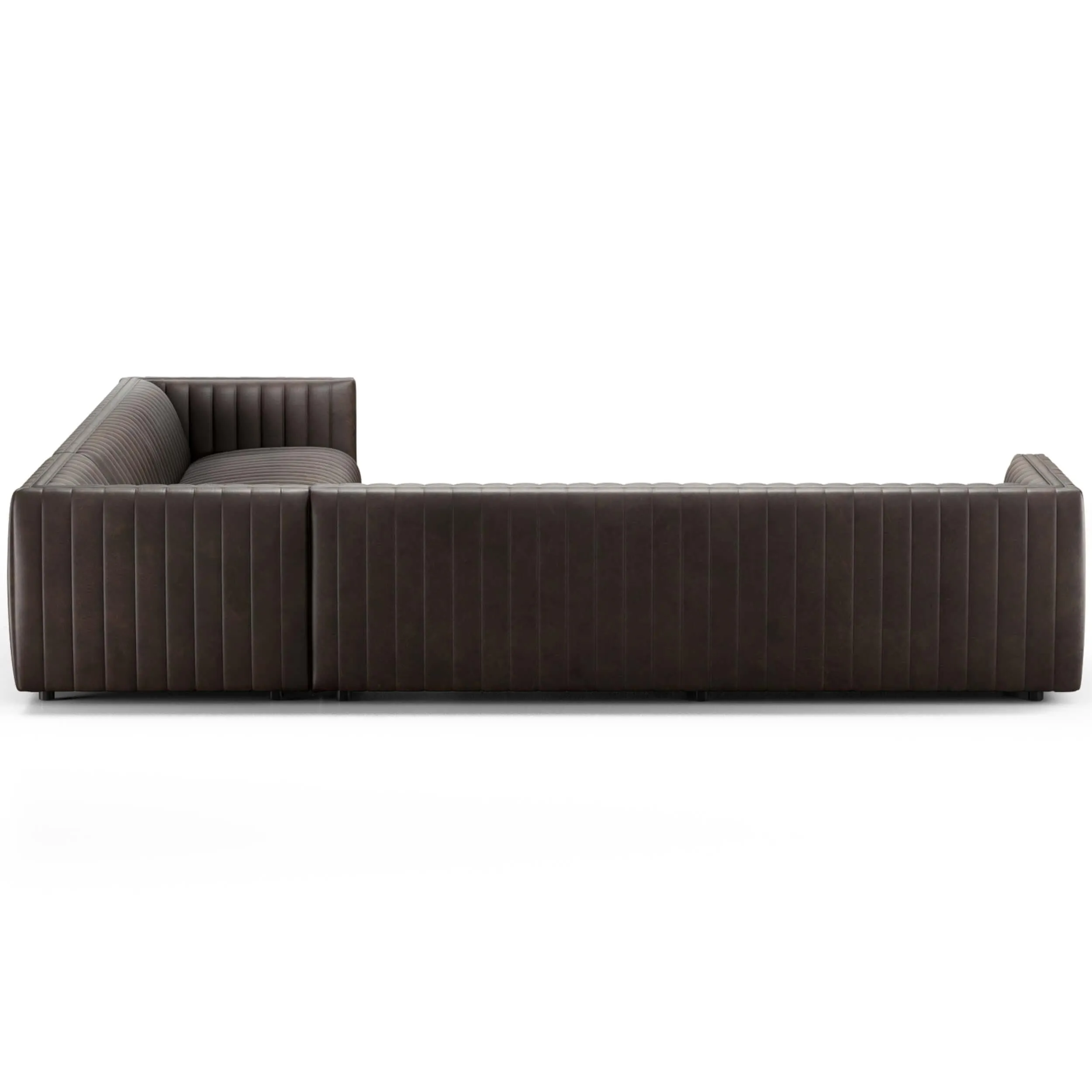 Augustine 3 Piece 126" Leather Sectional, Deacon Wolf