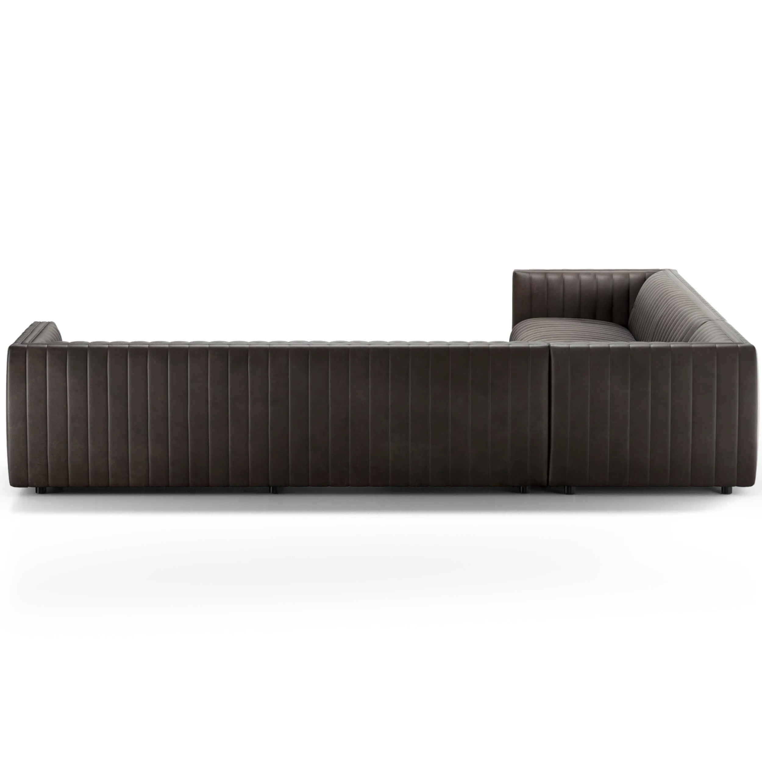 Augustine 3 Piece 126" Leather Sectional, Deacon Wolf