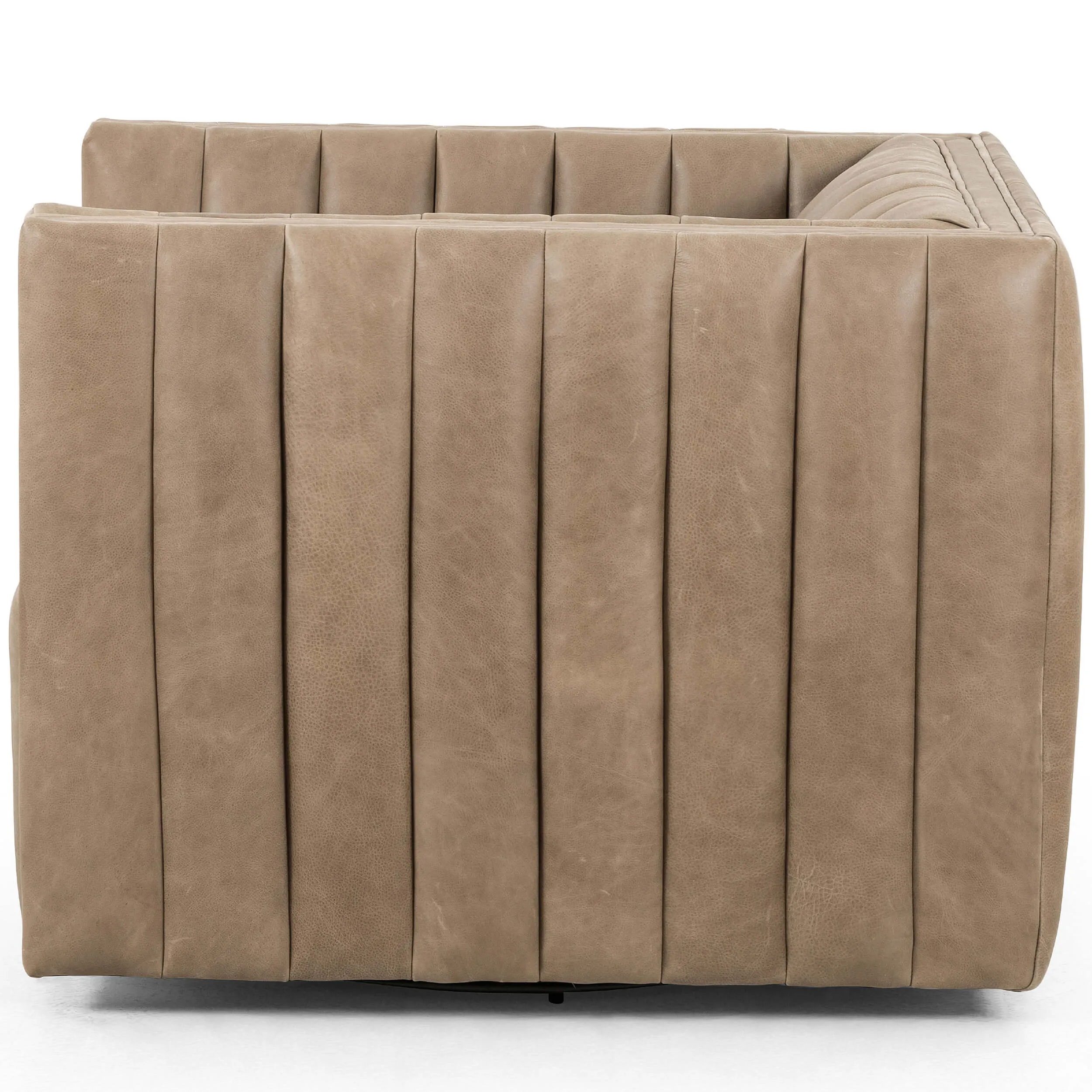 Augustine Leather Swivel Chair, Palermo Drift