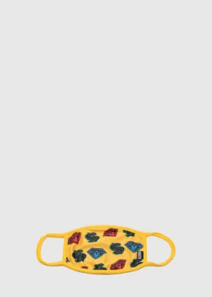 BILLIONAIRE BOYS CLUB: DIAMONDS & DOLLARS FACE MASK [YELLOW]