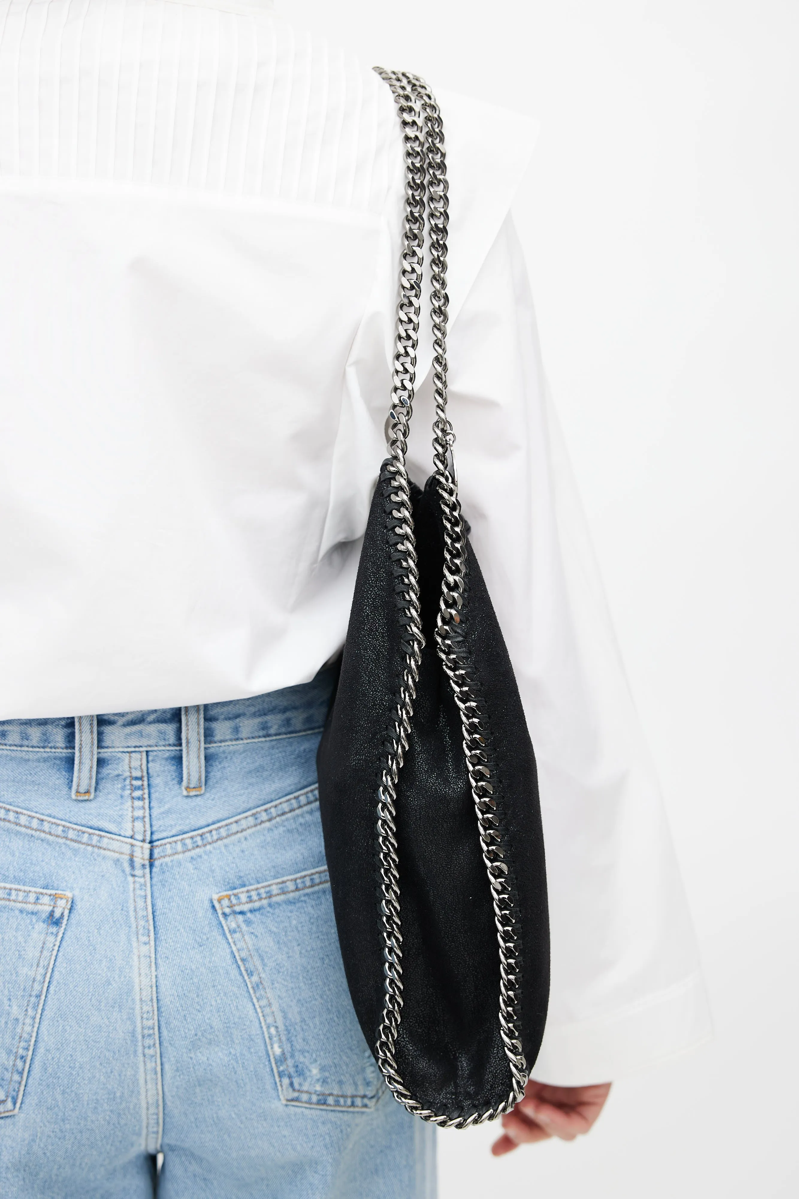 Black & Silver Falabella Tote Bag