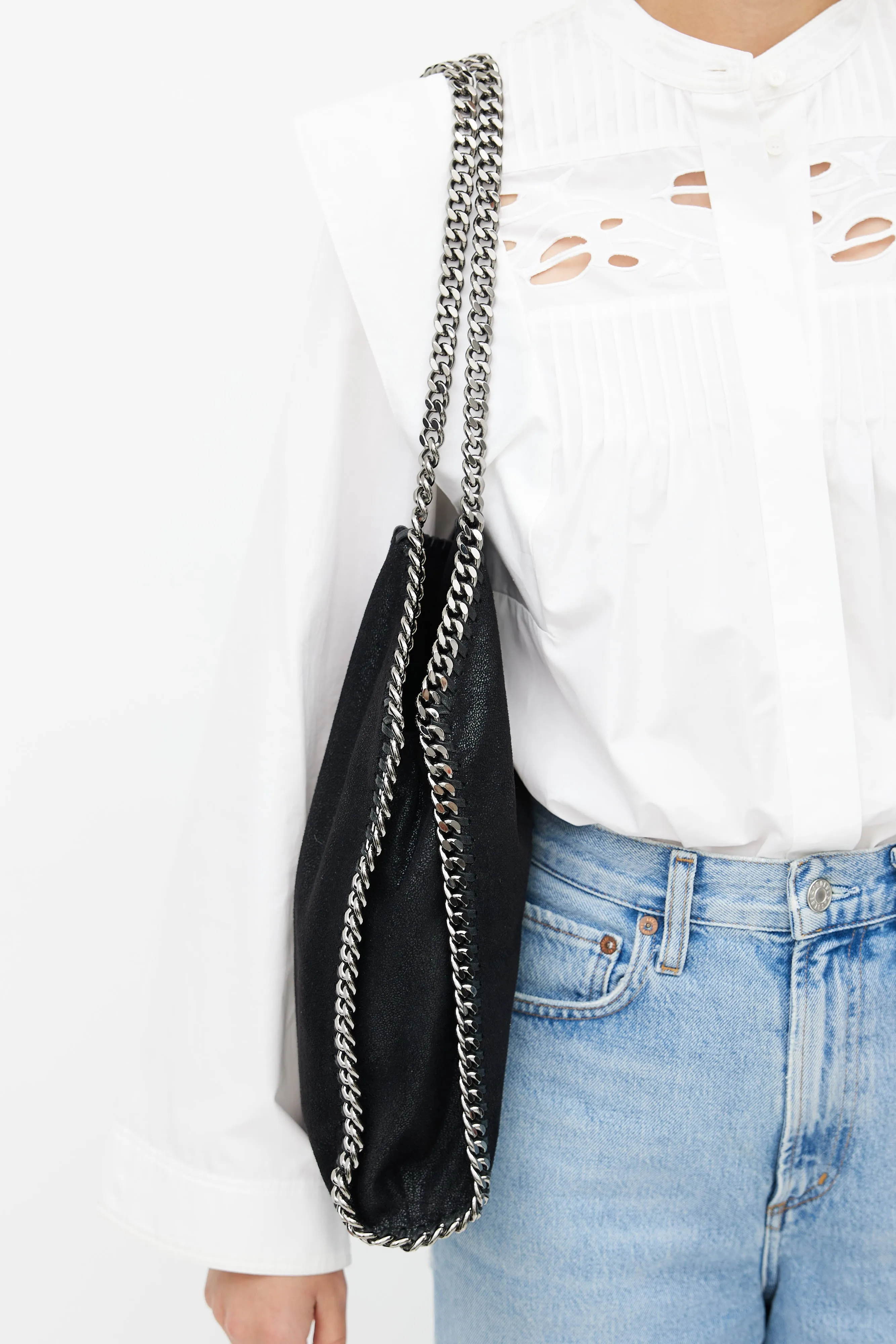 Black & Silver Falabella Tote Bag
