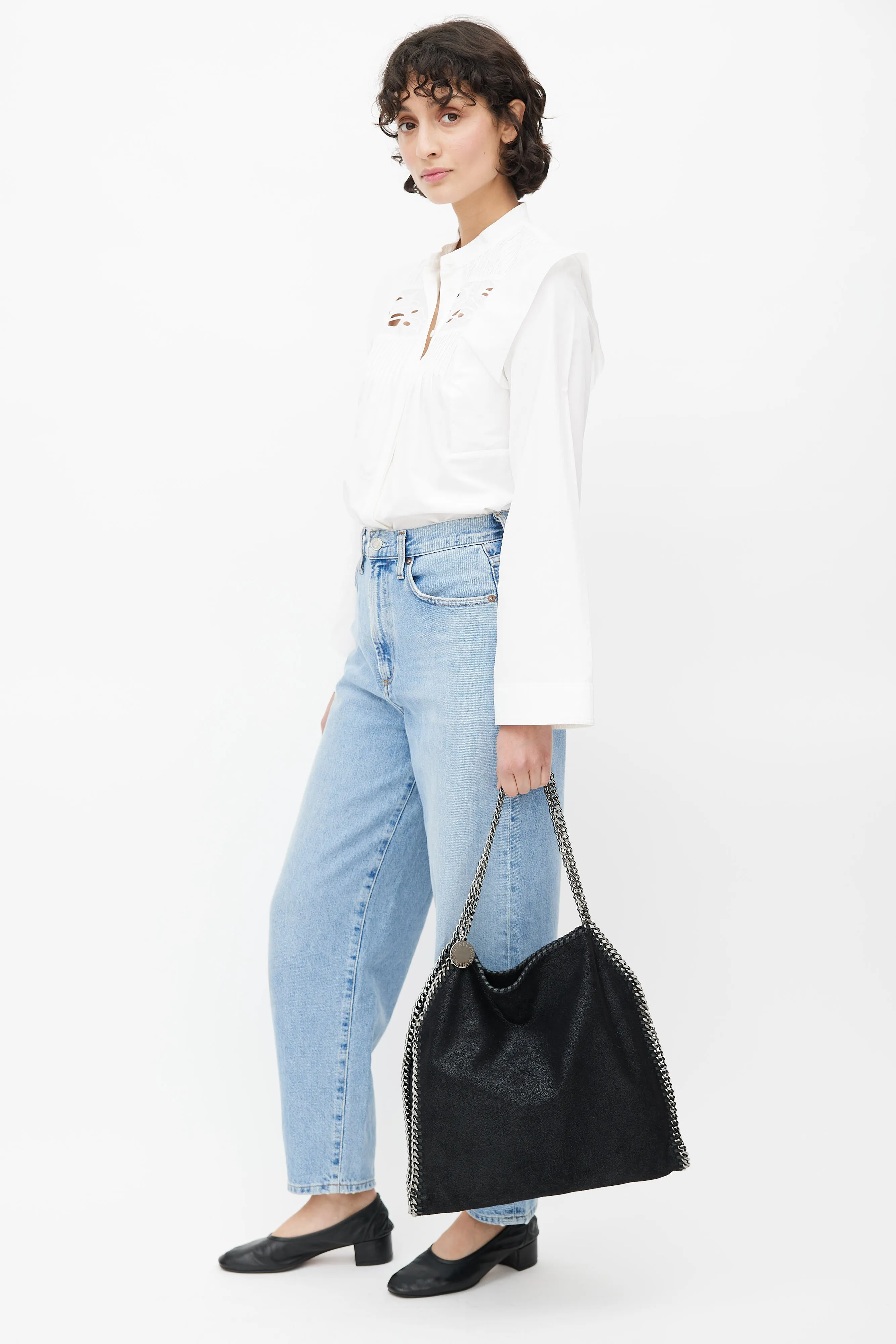 Black & Silver Falabella Tote Bag