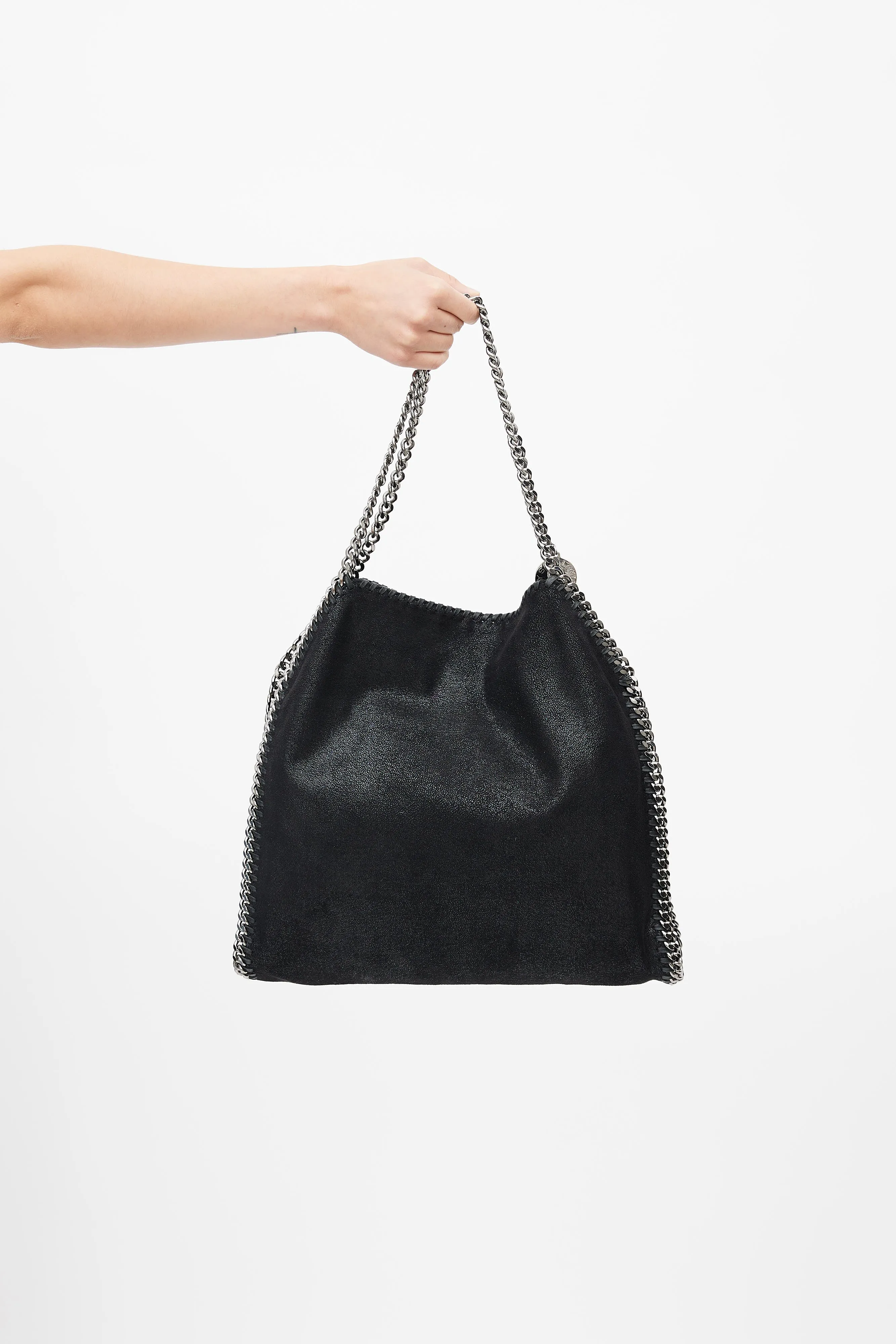Black & Silver Falabella Tote Bag