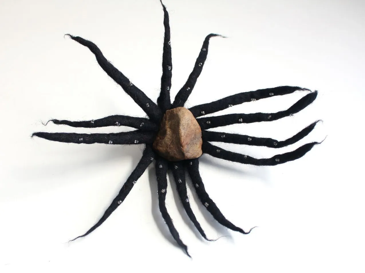 Black Urchin Merino Wool Felt Hair Band