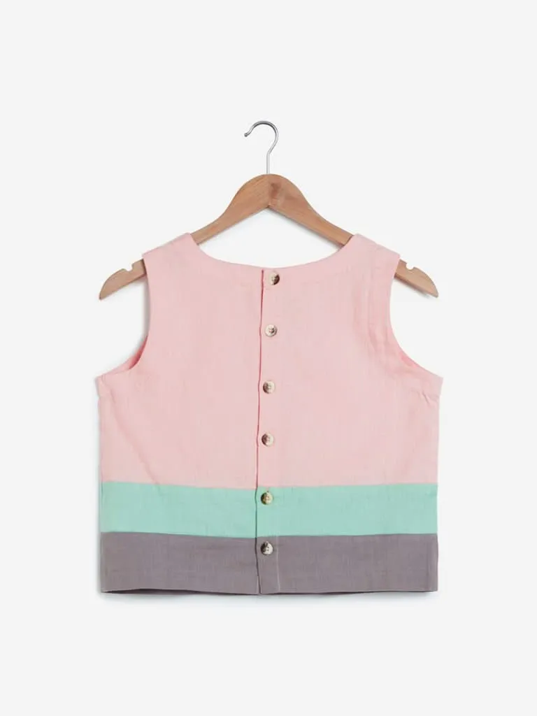 Bombay Paisley Peach Floral Crop-Top