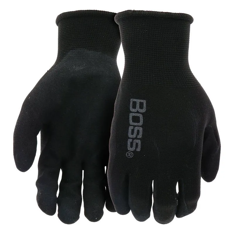 Boss Tactile Grip Series B31252-XL Coated Gloves, XL, Knit Wrist Cuff, Nitrile Coating, Foam Nitrile, Black :PR: QUANTITY: 1