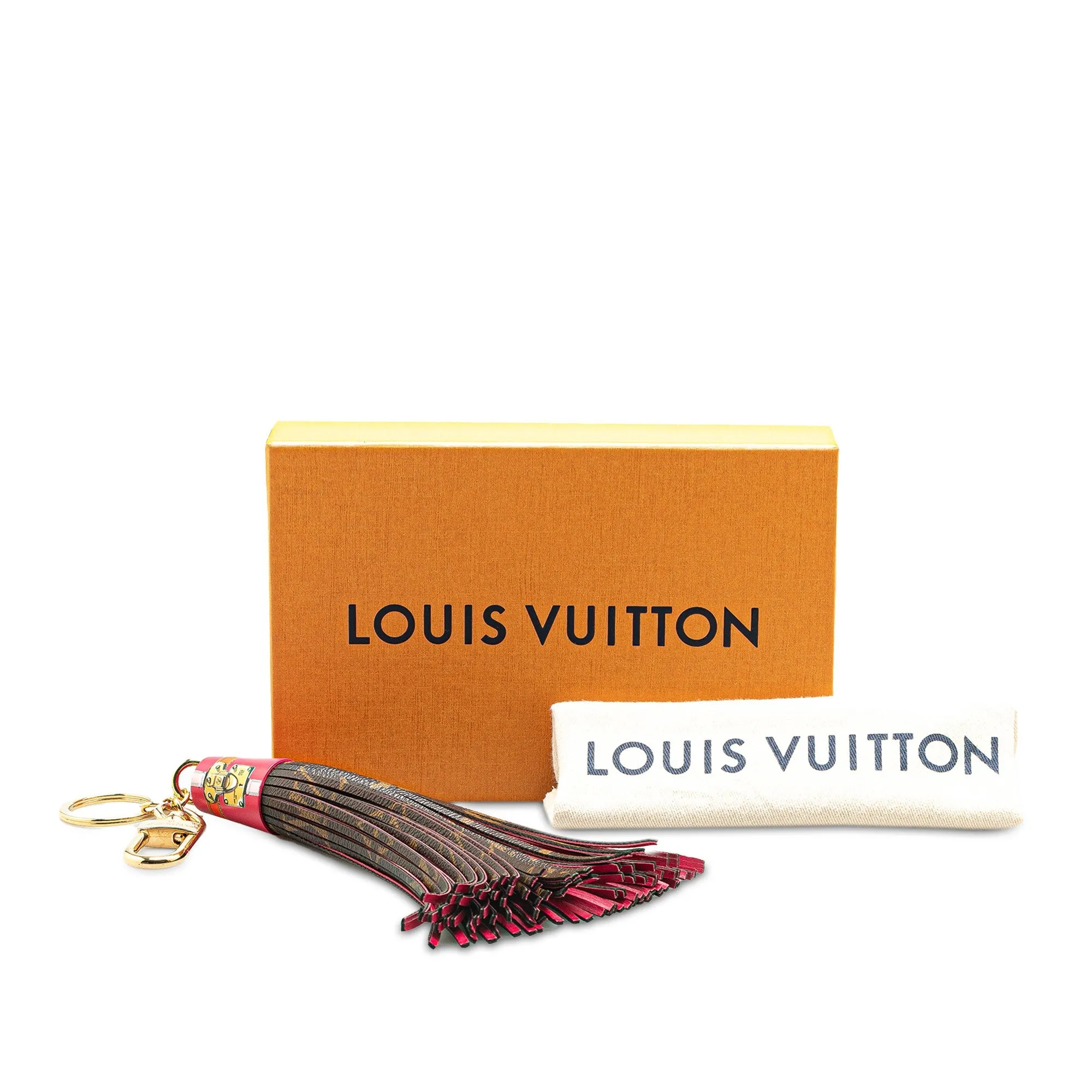 Brown Louis Vuitton Monogram Summer Trunk Tassel Bag Charm Key Holder