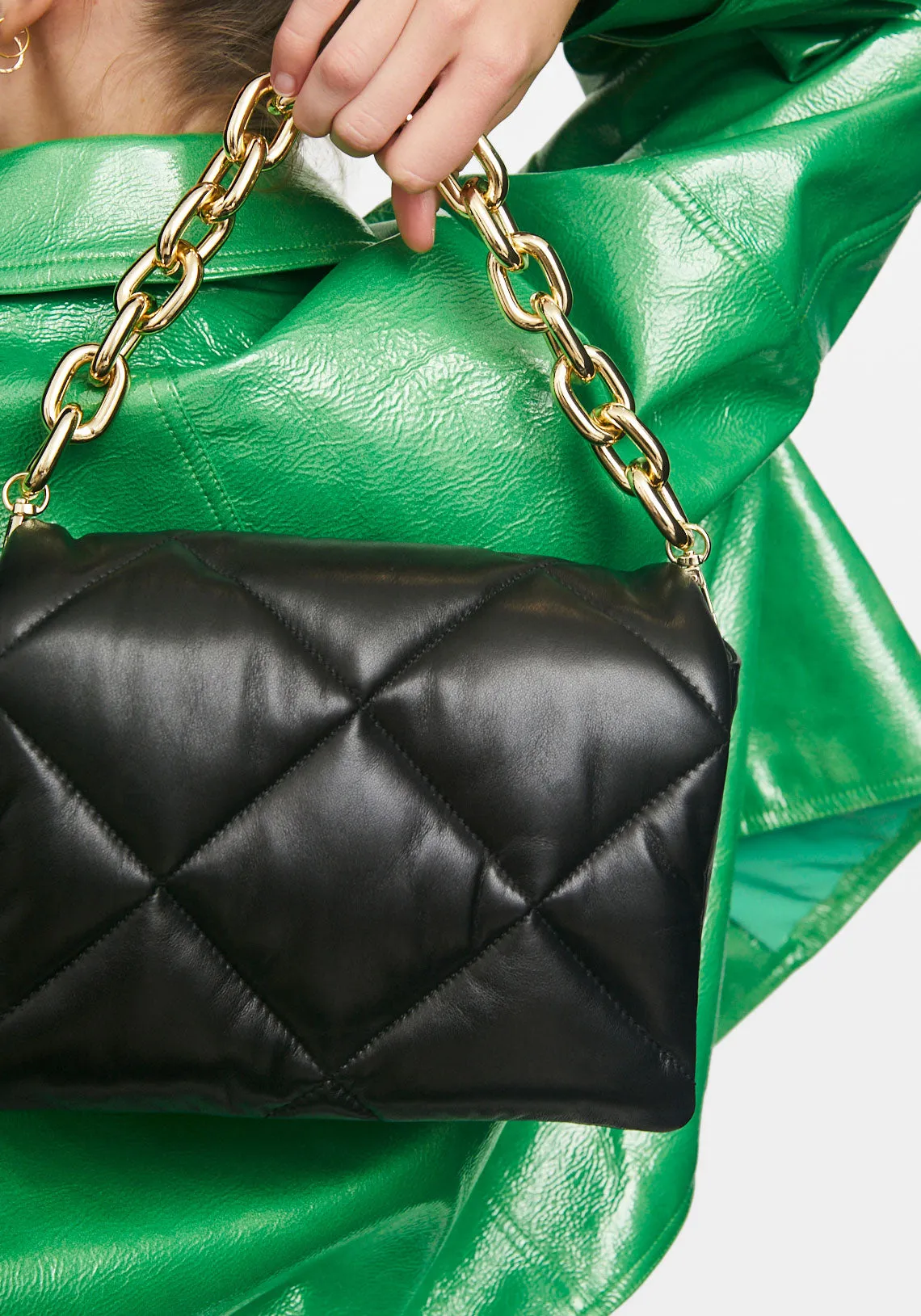 BRYNN CHAIN BAG BLACK/GOLD