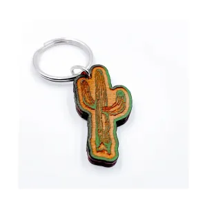 CACTUS WOODEN KEY CHAIN