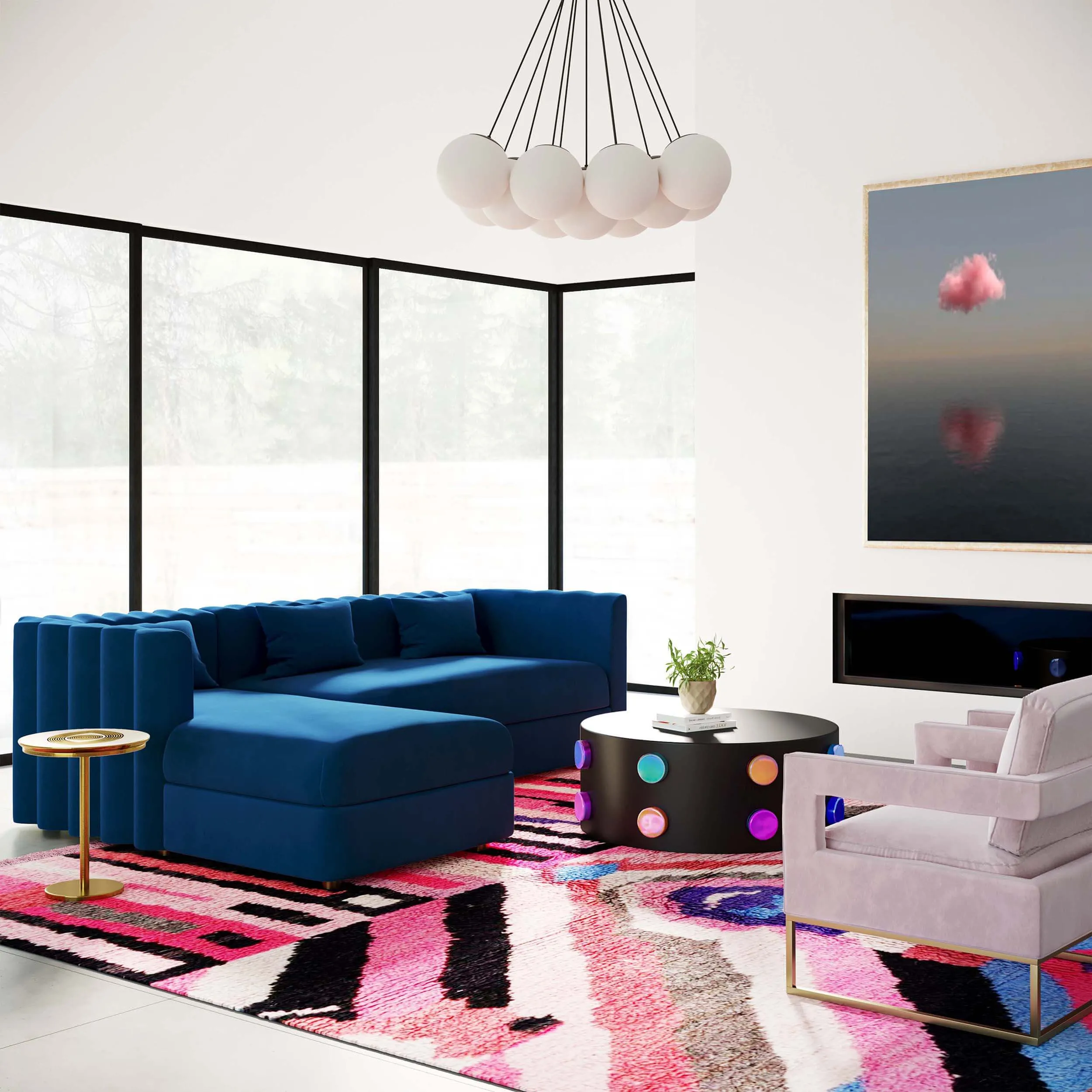 Callie Sectional LAF, Navy