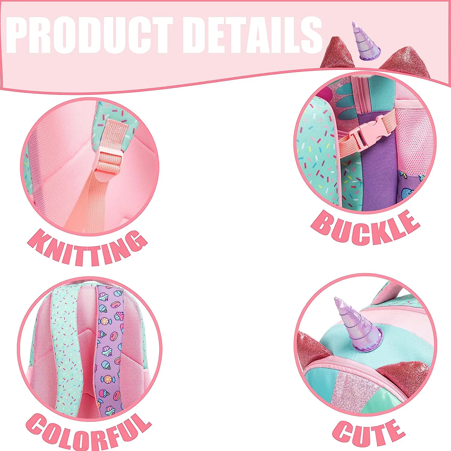 Cartoon Design 3pcs Kids School Backpacks for Girls
