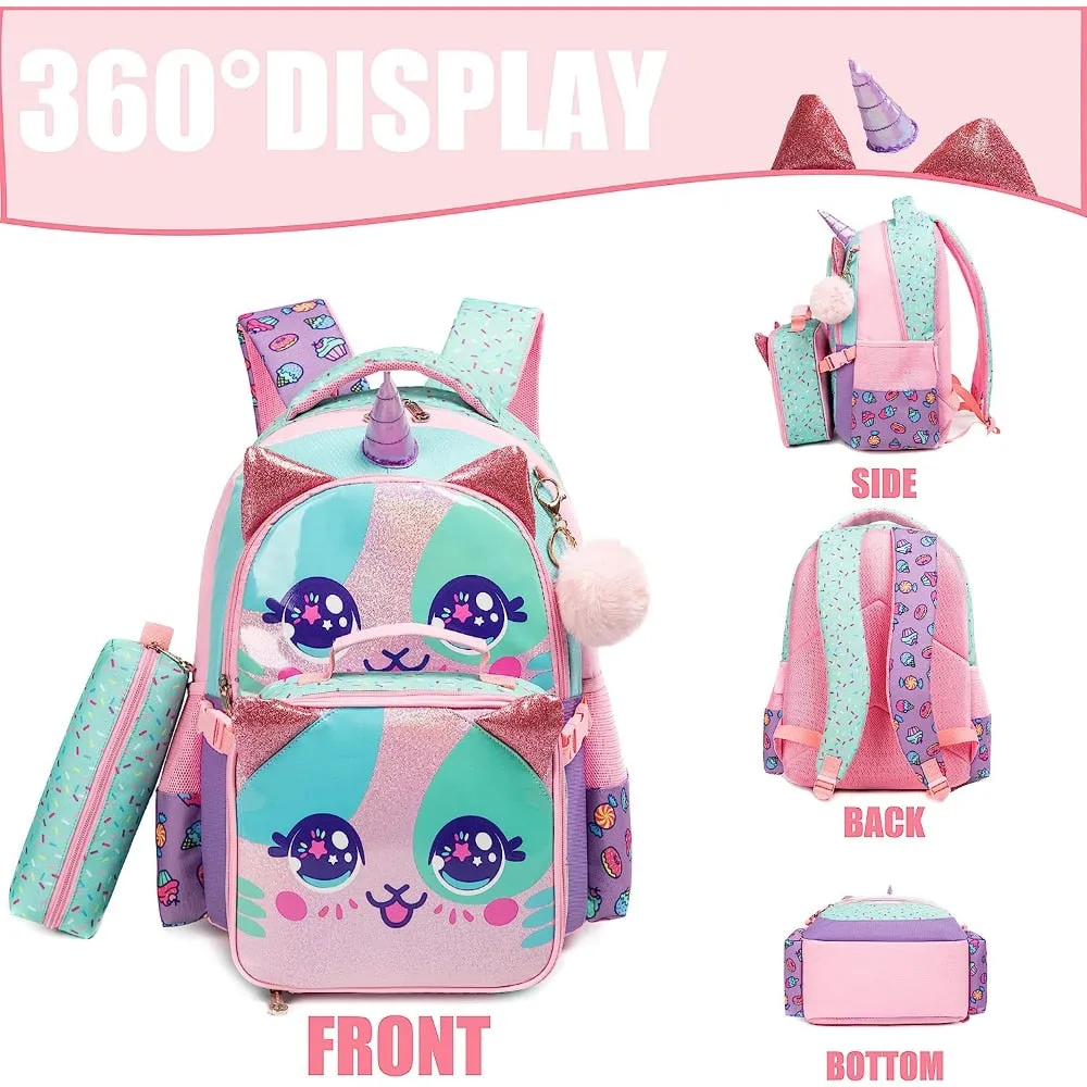 Cartoon Design 3pcs Kids School Backpacks for Girls