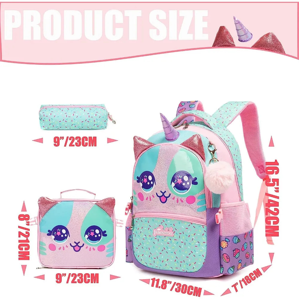 Cartoon Design 3pcs Kids School Backpacks for Girls