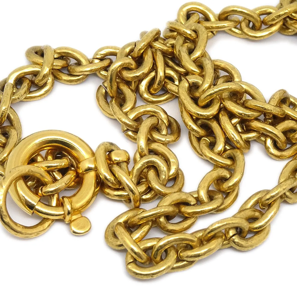CHANEL 1994 Cutout Medallion Gold Chain Pendant Necklace 37944