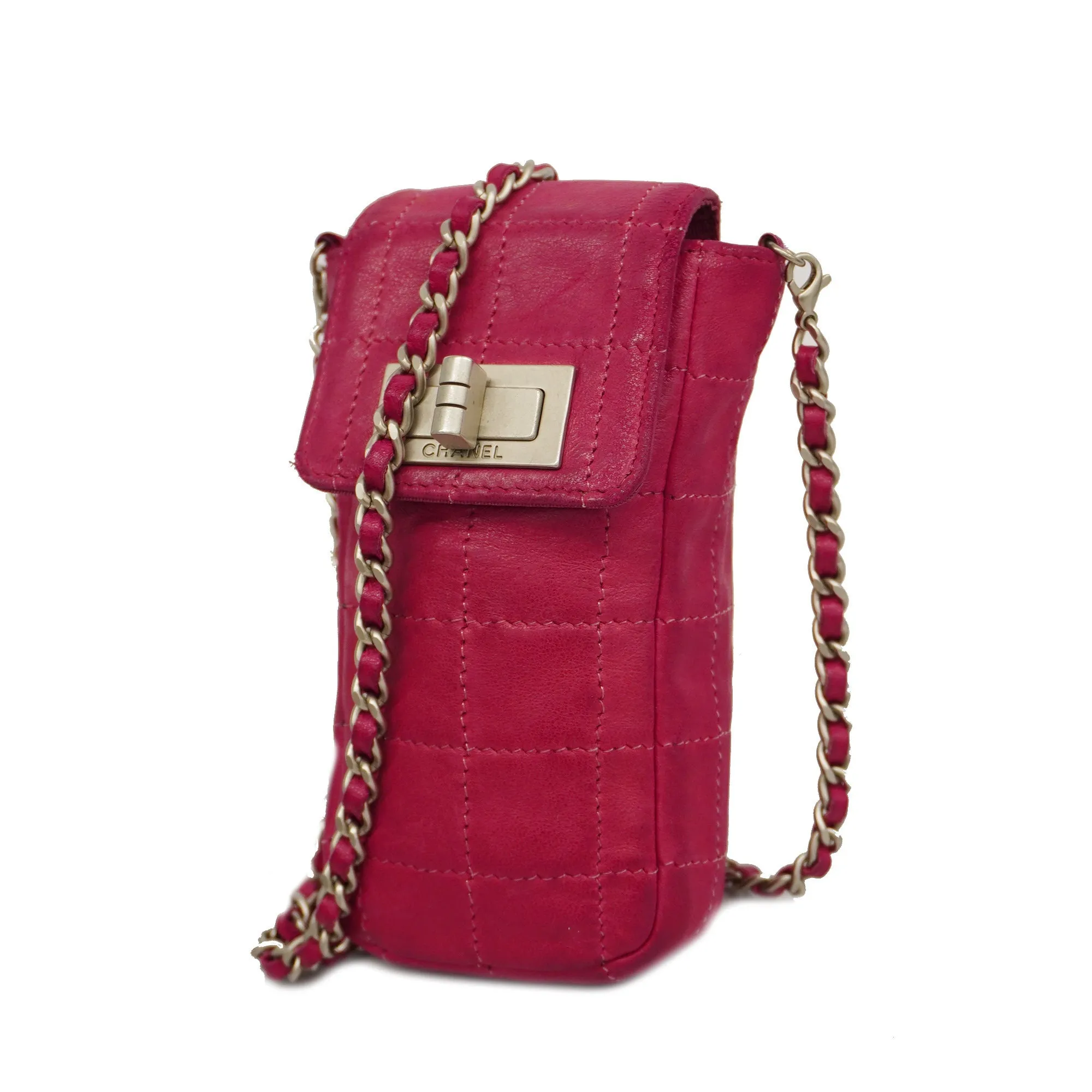 CHANEL   2.55 2.55/choco Bar Chain Shoulder Women's Leather Shoulder Bag Pink