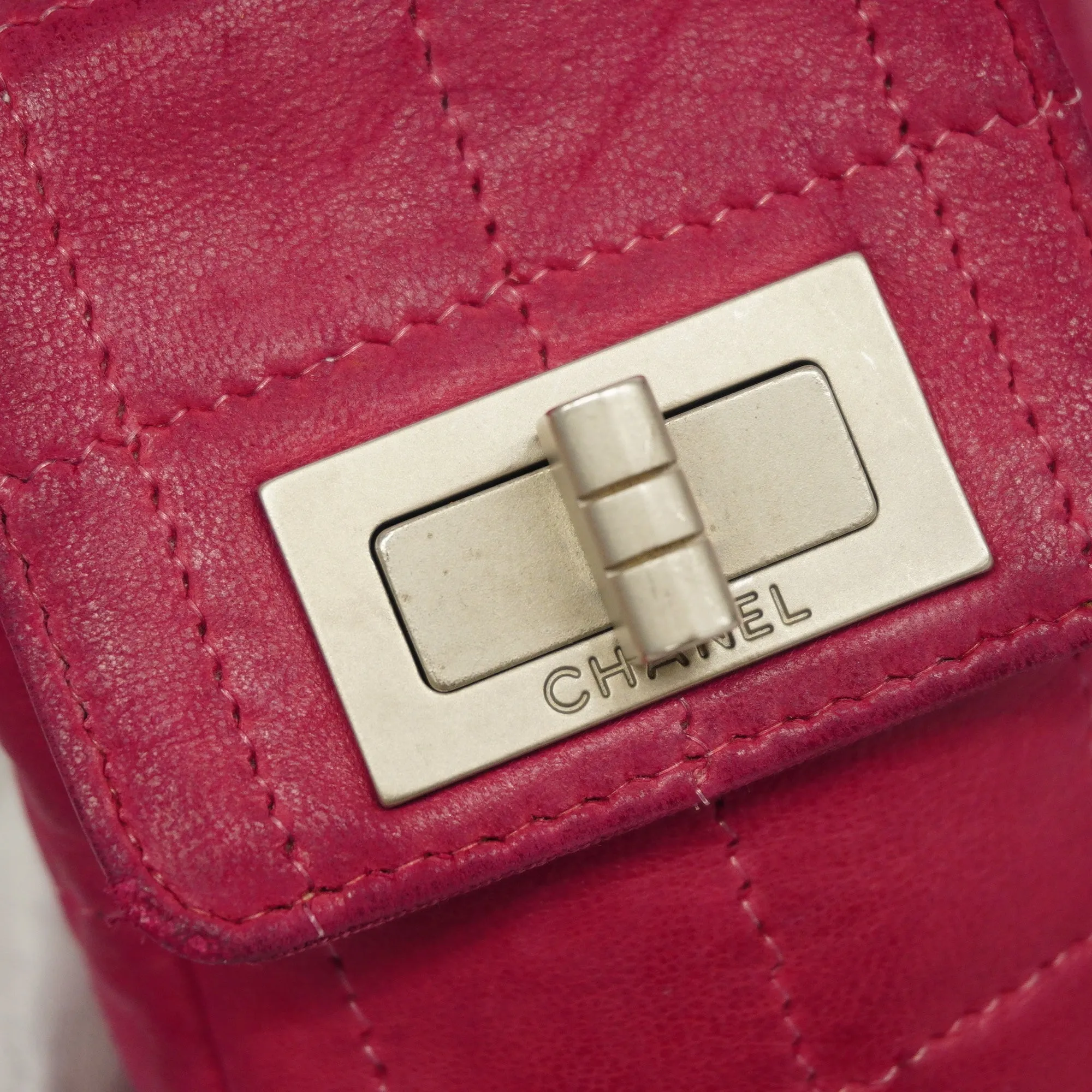 CHANEL   2.55 2.55/choco Bar Chain Shoulder Women's Leather Shoulder Bag Pink
