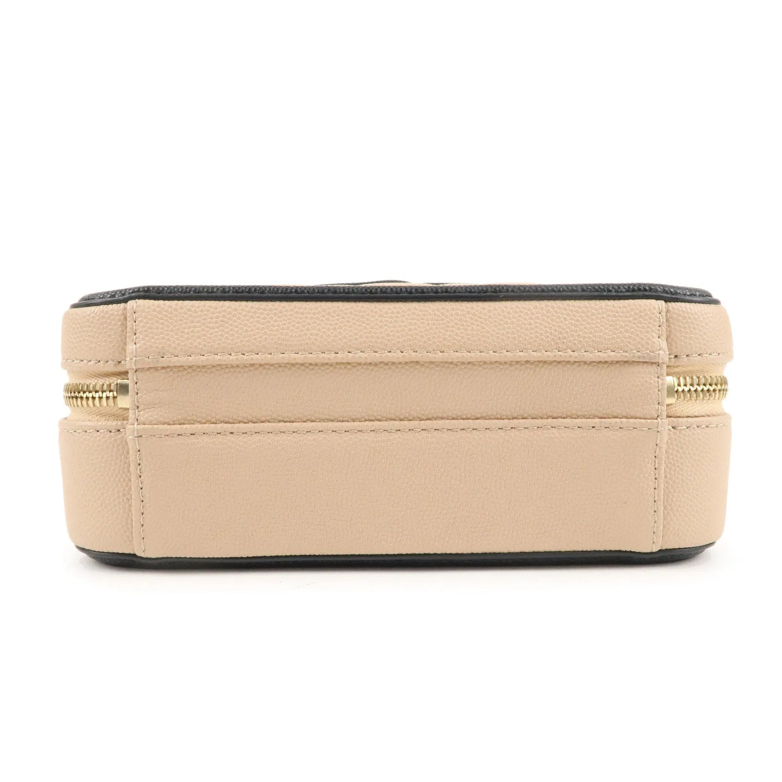 CHANEL CC Filigree Caviar Skin Vanity Case 2Way Bag Beige A93342