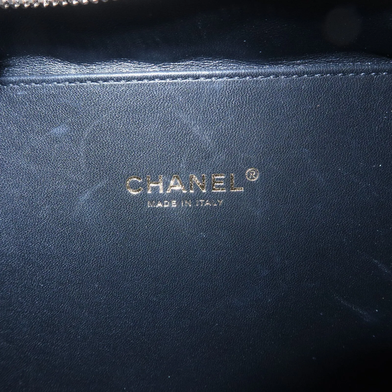 CHANEL CC Filigree Caviar Skin Vanity Case 2Way Bag Beige A93342