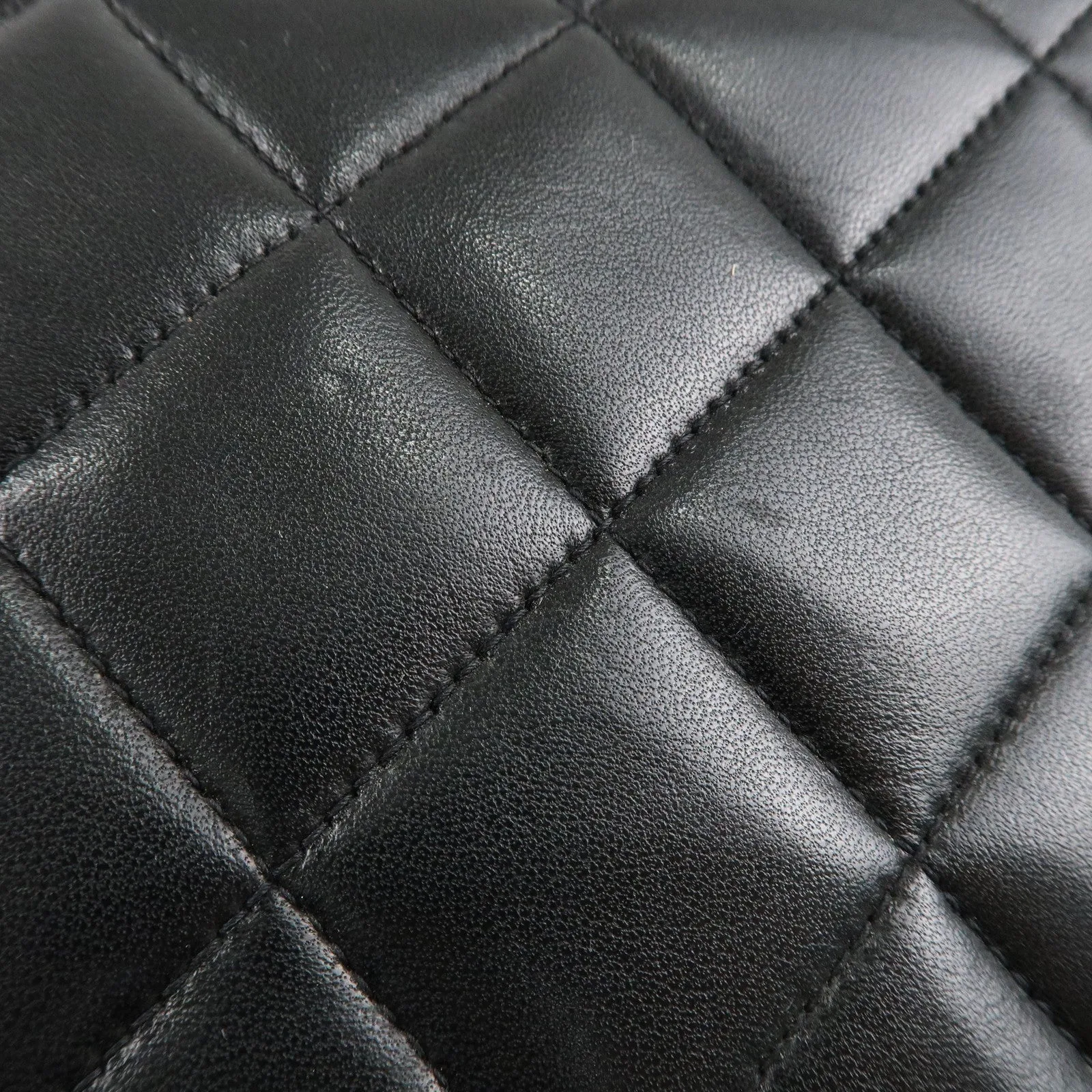 CHANEL Matelasse Lambskin Diana Chain Shoulder Bag Black A01165