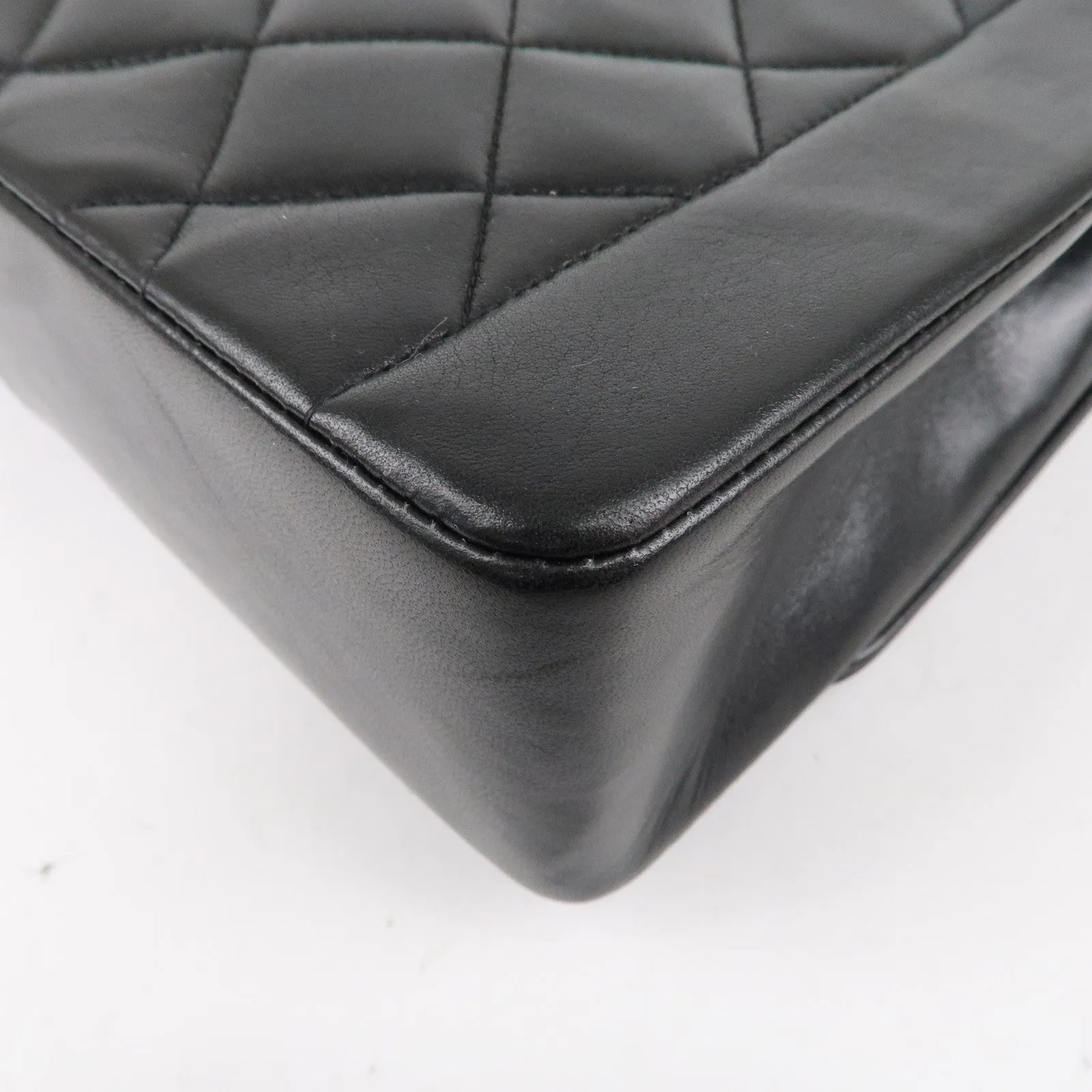 CHANEL Matelasse Lambskin Diana Chain Shoulder Bag Black A01165