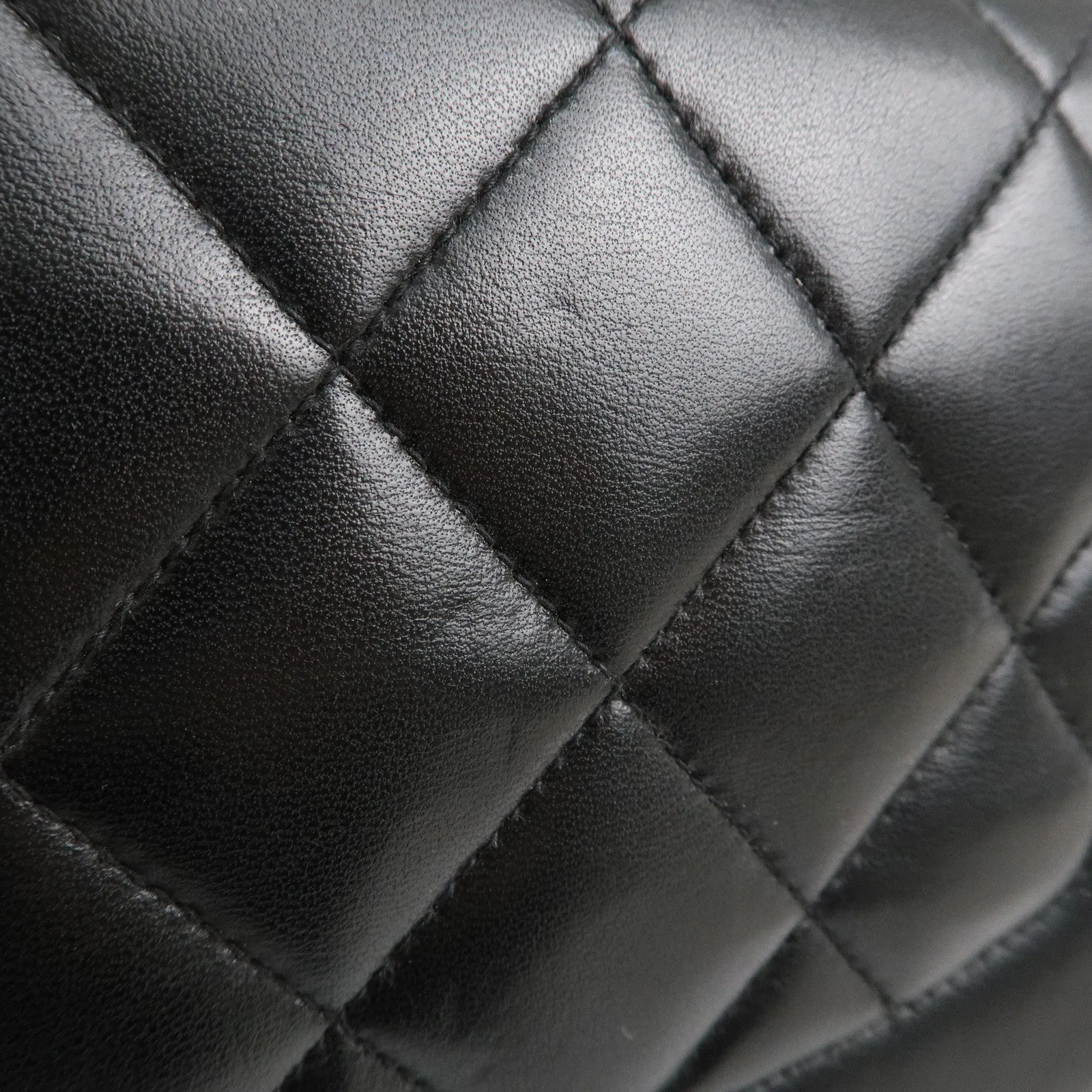 CHANEL Matelasse Lambskin Diana Chain Shoulder Bag Black A01165