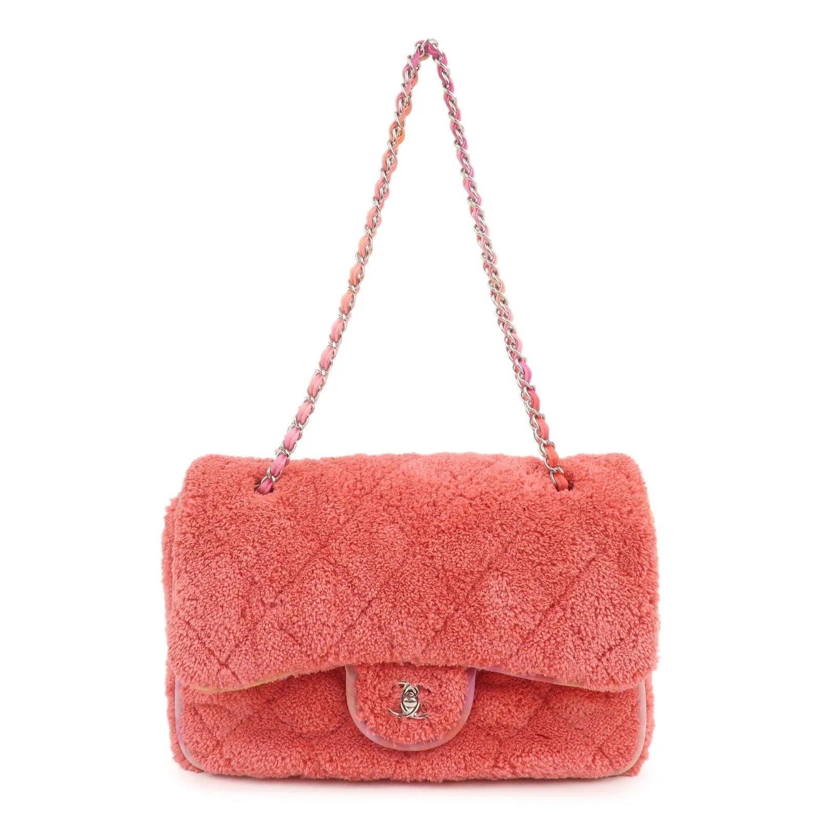 CHANEL Matelasse Pile Big Matelasse Chain Shoulder Bag Pink