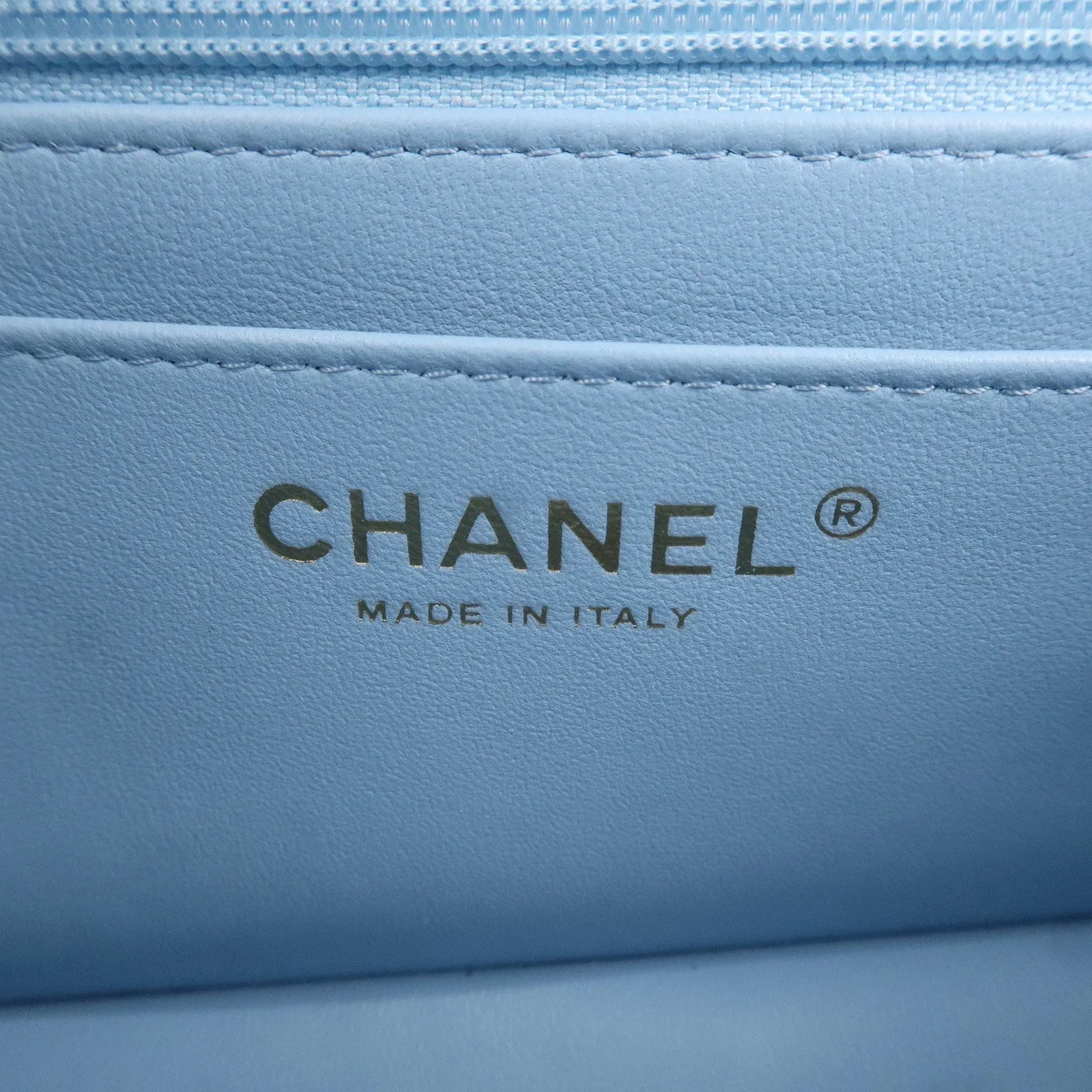 CHANEL Mini Matelasse Lamb Skin Chain Shoulder Bag Blue A69900