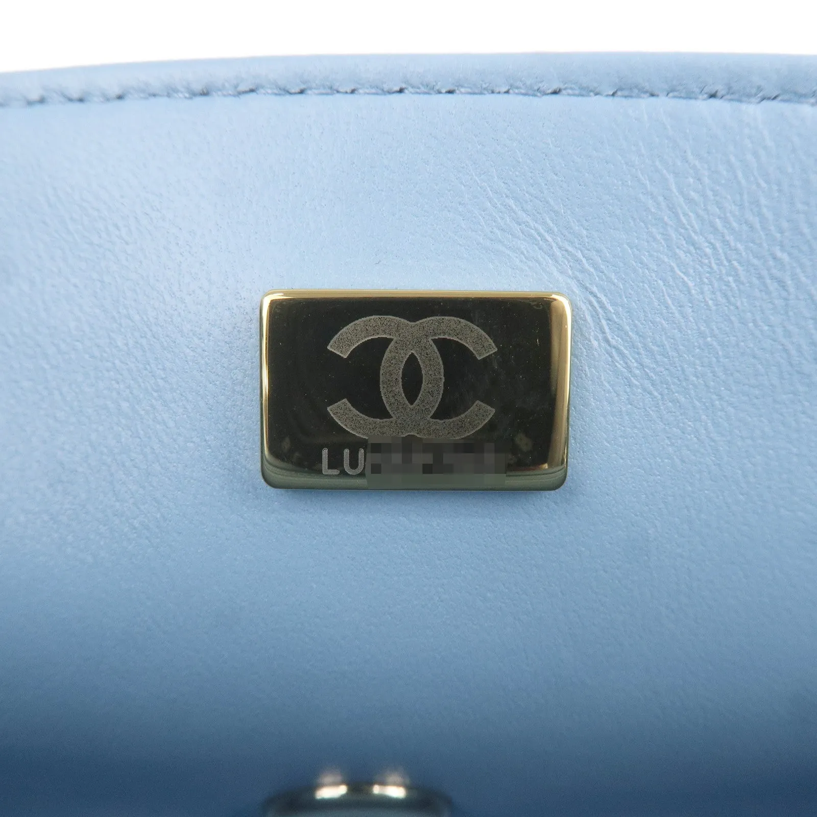 CHANEL Mini Matelasse Lamb Skin Chain Shoulder Bag Blue A69900
