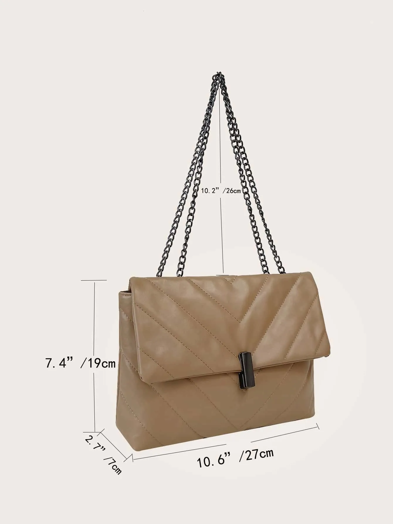 Chevron Flap Chain Bag