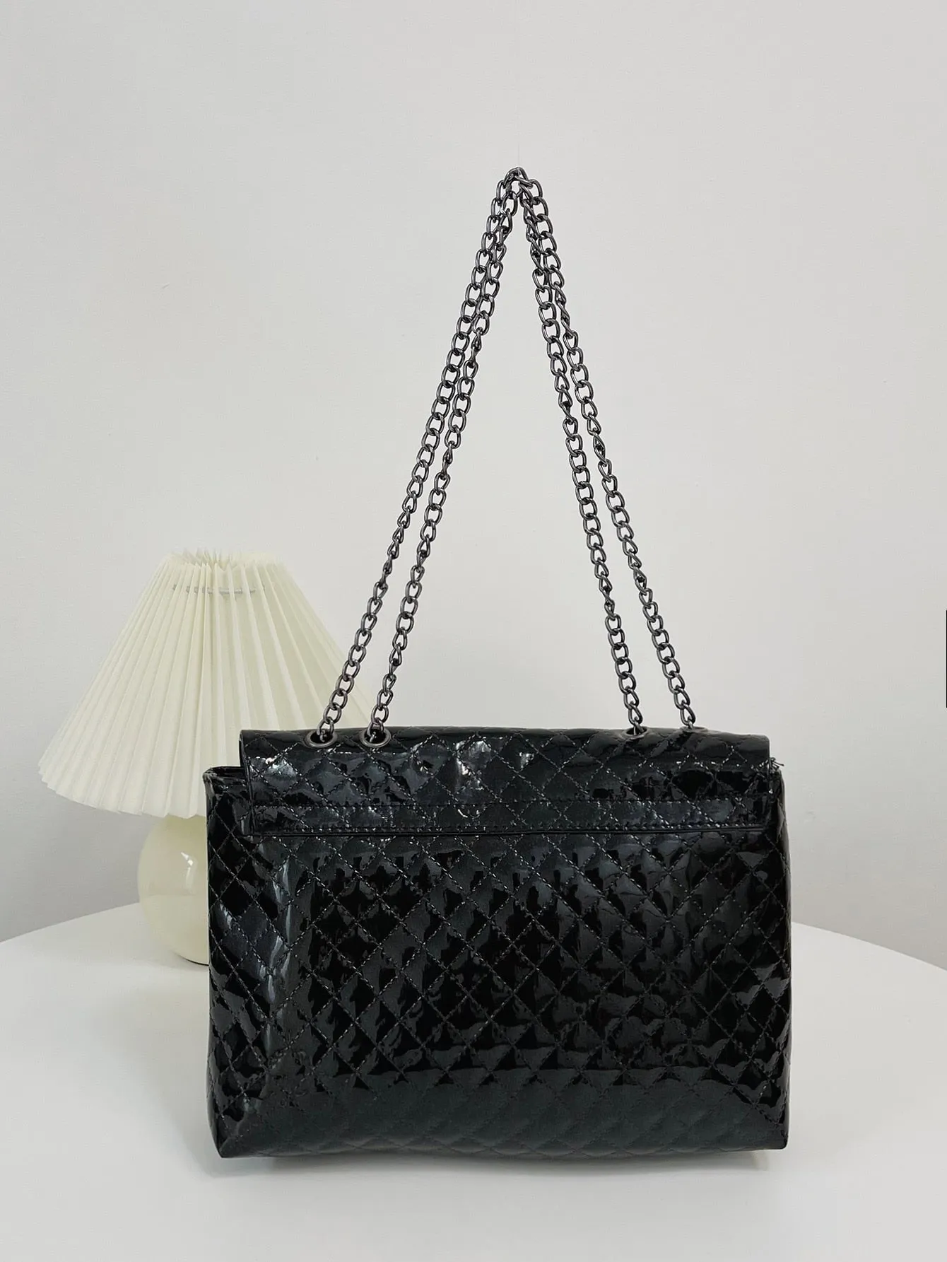 Chevron Flap Chain Bag