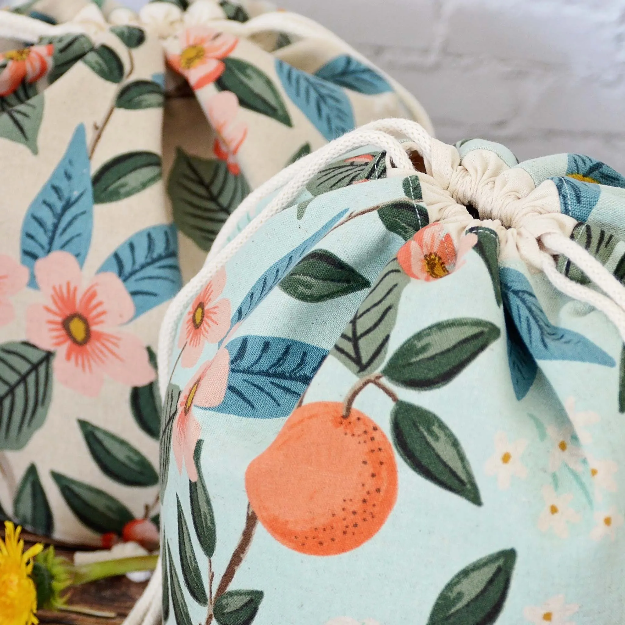 Citrus Bucket Bag in Rifle Paper Co. Canvas