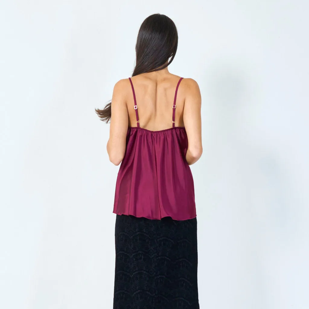 Classic camisole silk top wholesale