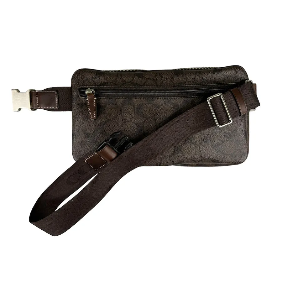 COACH BROWN MONOGRAM BELT BAG