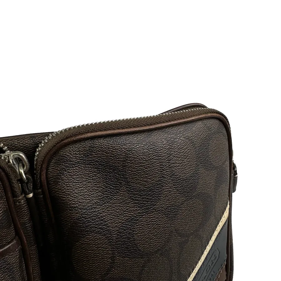 COACH BROWN MONOGRAM BELT BAG