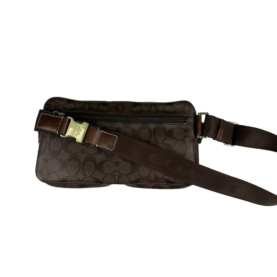 COACH BROWN MONOGRAM BELT BAG