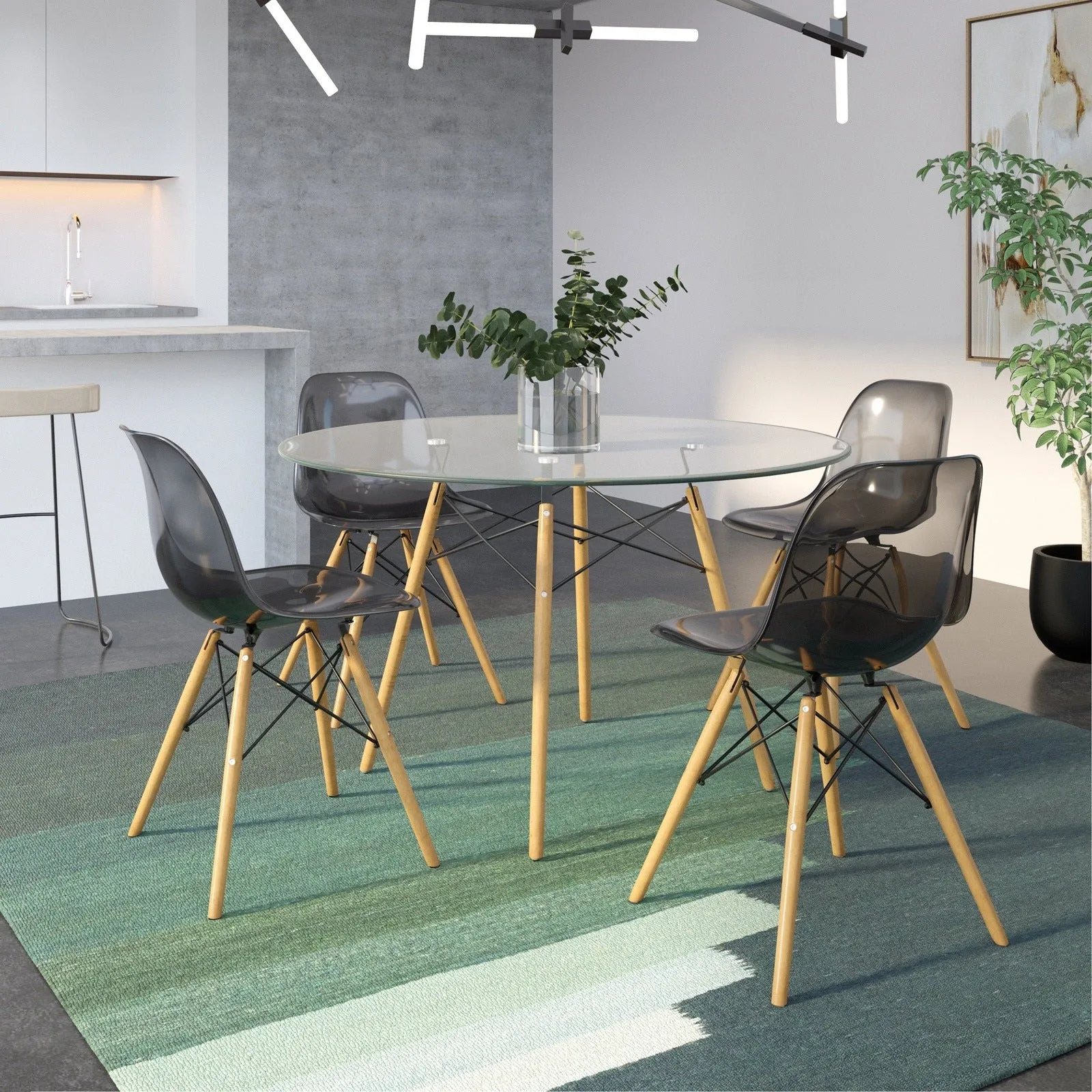 Dover Modern Dining Chair  Molded Side Chair Set of 4