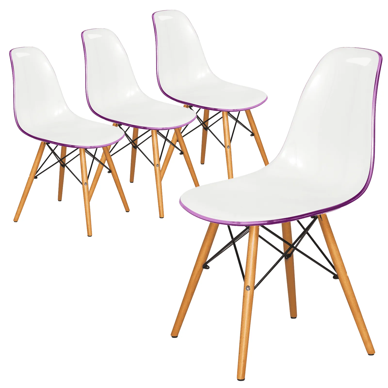 Dover Modern Dining Chair  Molded Side Chair Set of 4