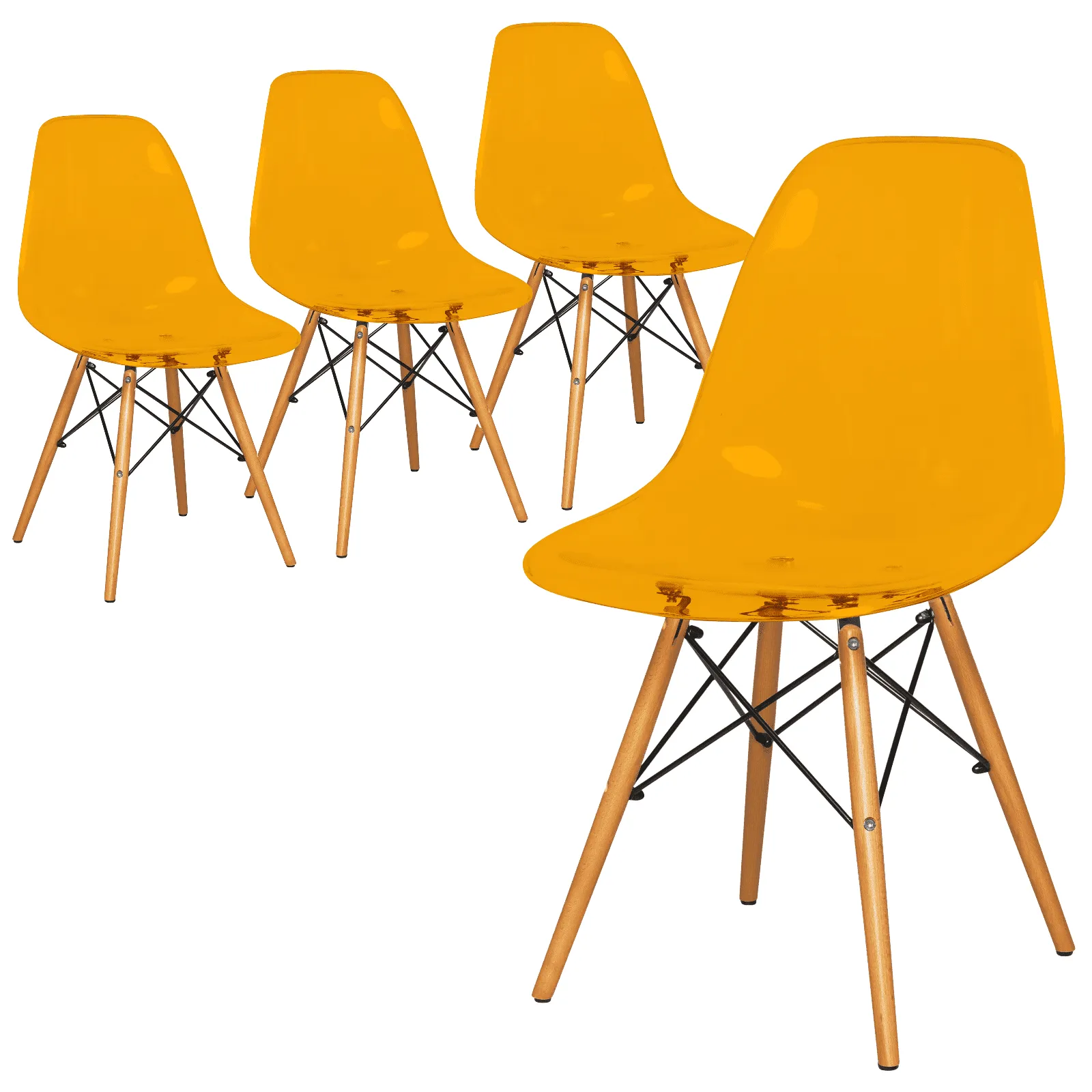 Dover Modern Dining Chair  Molded Side Chair Set of 4