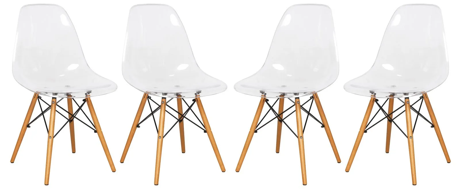 Dover Modern Dining Chair  Molded Side Chair Set of 4