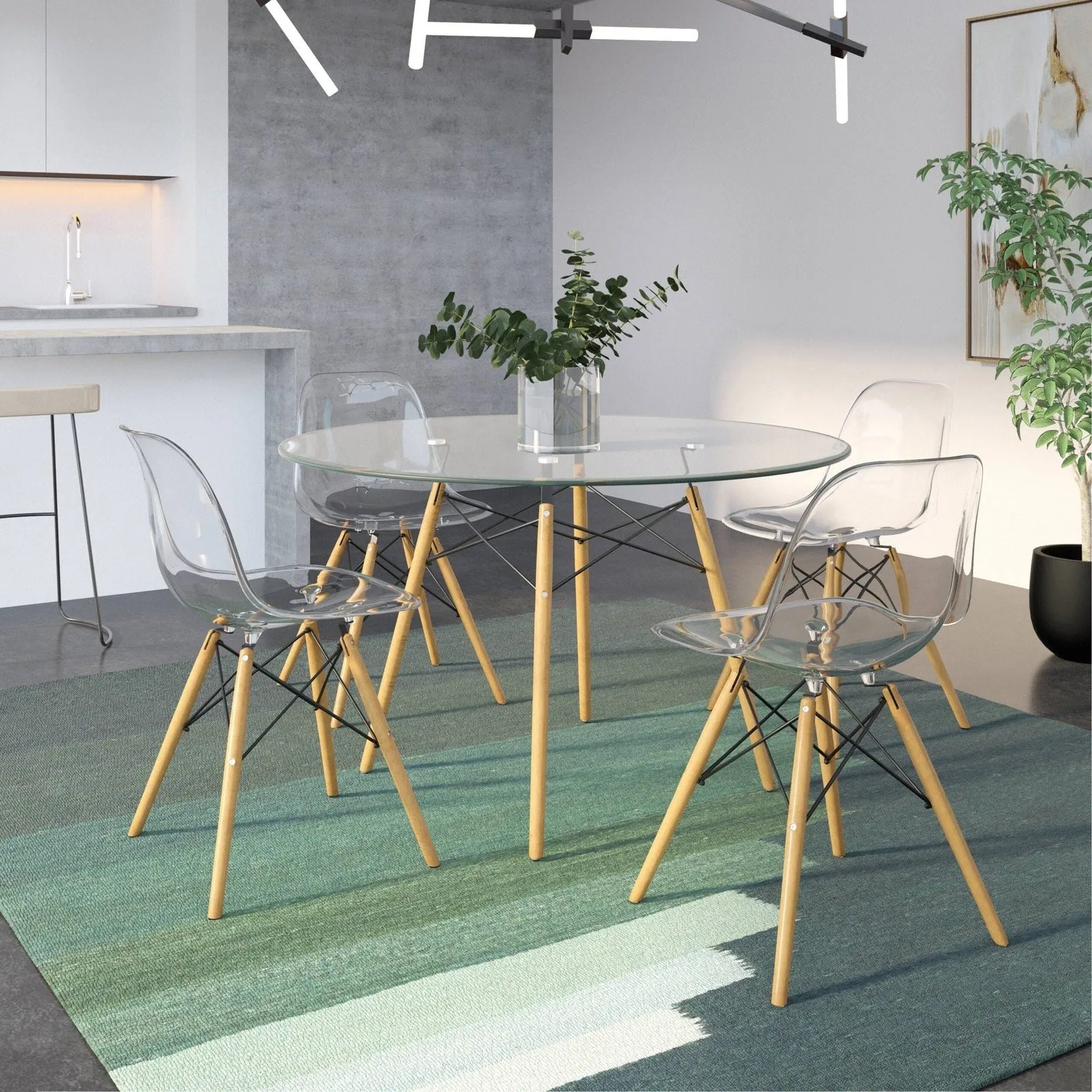 Dover Modern Dining Chair  Molded Side Chair Set of 4