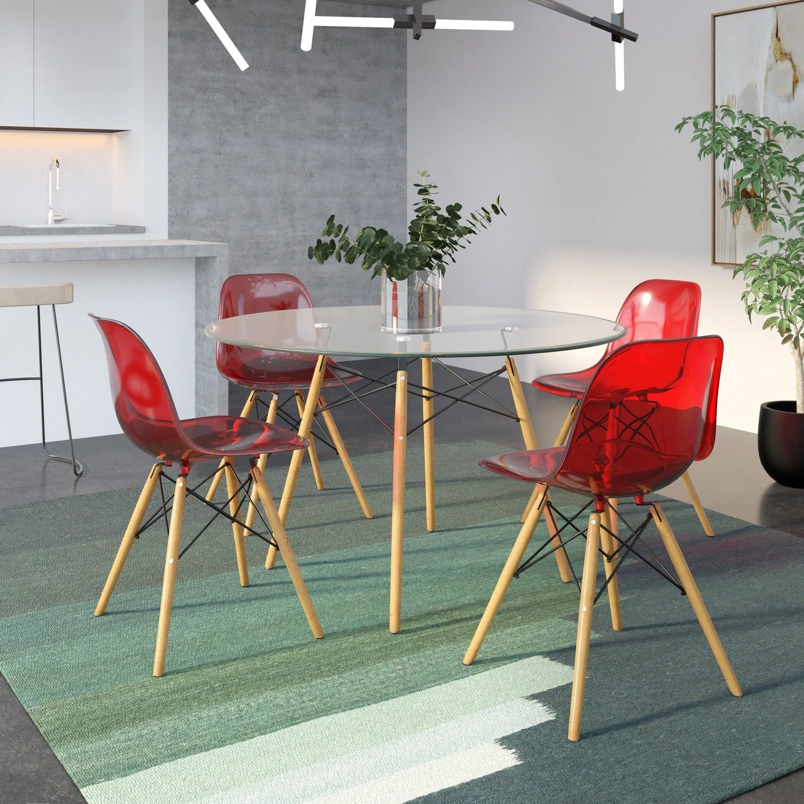 Dover Modern Dining Chair  Molded Side Chair Set of 4