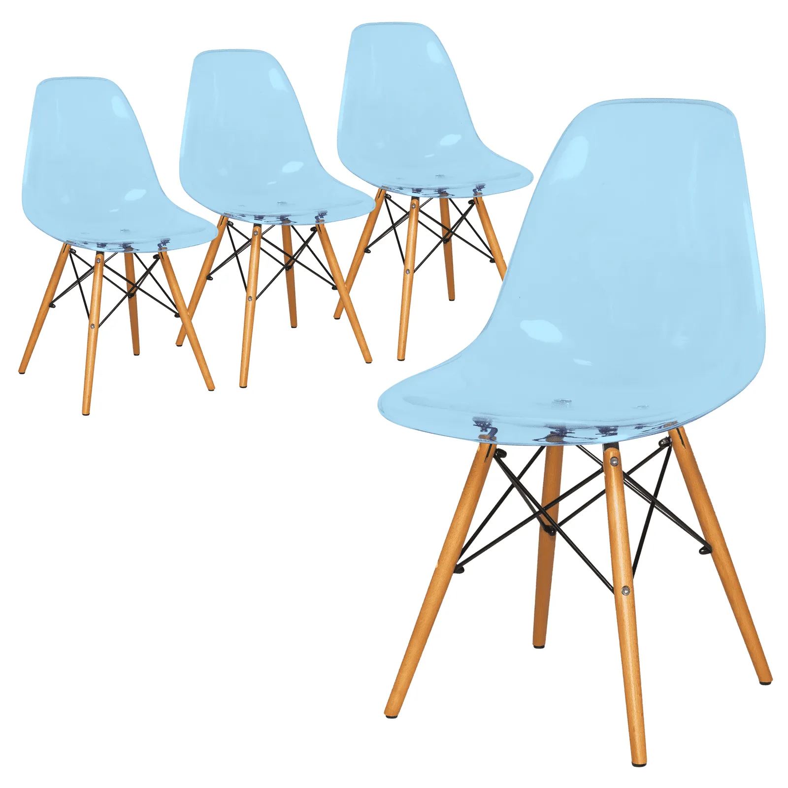 Dover Modern Dining Chair  Molded Side Chair Set of 4