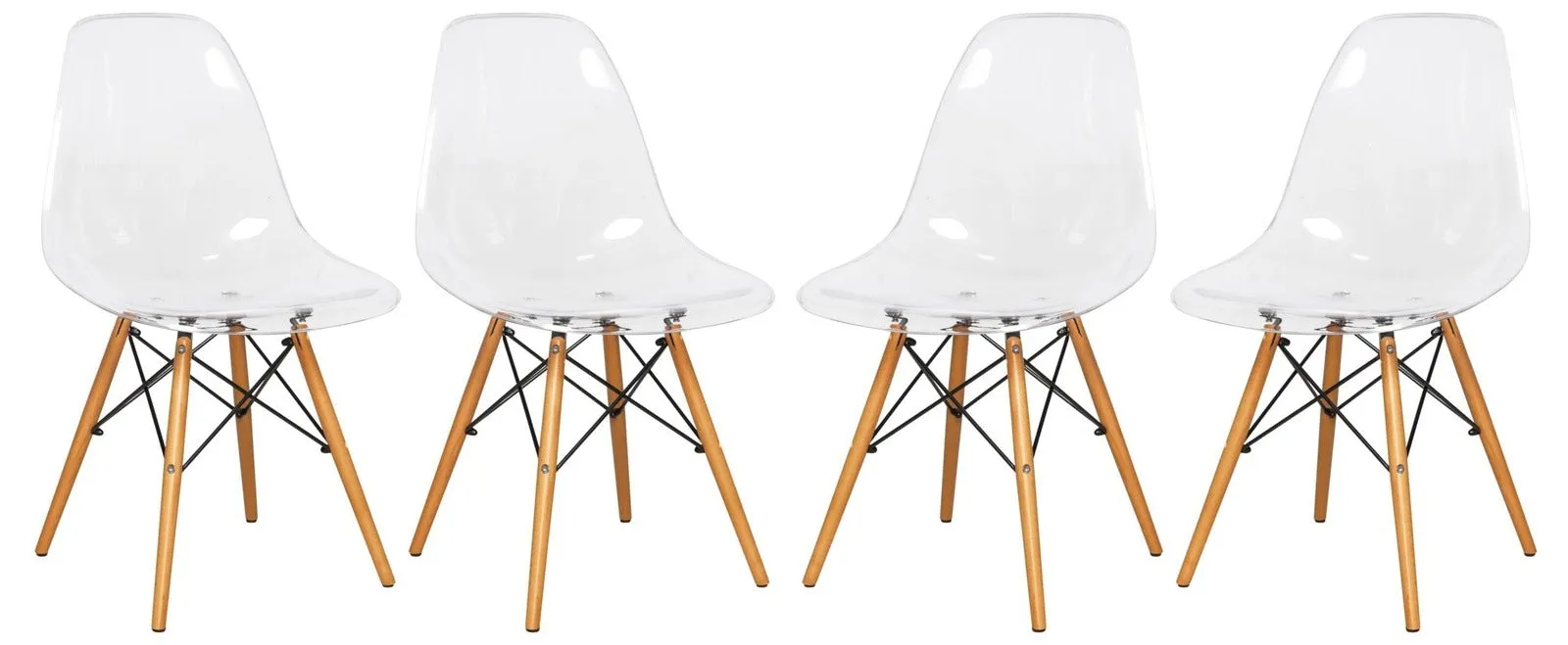 Dover Modern Dining Chair  Molded Side Chair Set of 4